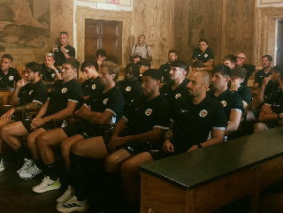 L’Ascoli ricevuto in Comune a Norcia